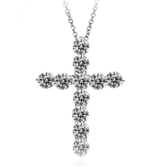 COPY - *NEW*Cross 18K White Gold Diamond Necklace - Picture 2 of 4